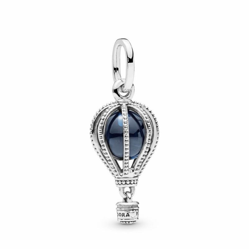 Pandora Hot Air Balloon Dangle Charm - Sterling Silver/Blue/Crystal - Canada | GX6093VK